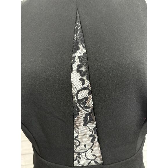 Jay Godfrey Sz 12 Black Sleeveless Phoenix‎ Open Front Lace Midi Slit Dress NWT - Picture 4 of 9